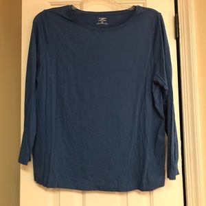 Women’s Plus Size 2x Long Sleeve Blue T-Shirt